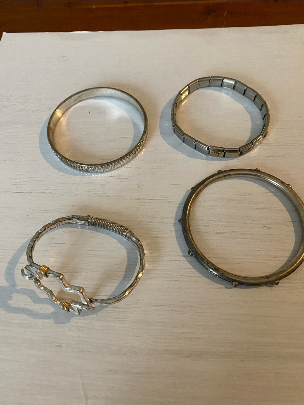 Stackable Silver-Tone Women's Bracelet Set — Mixed Designs